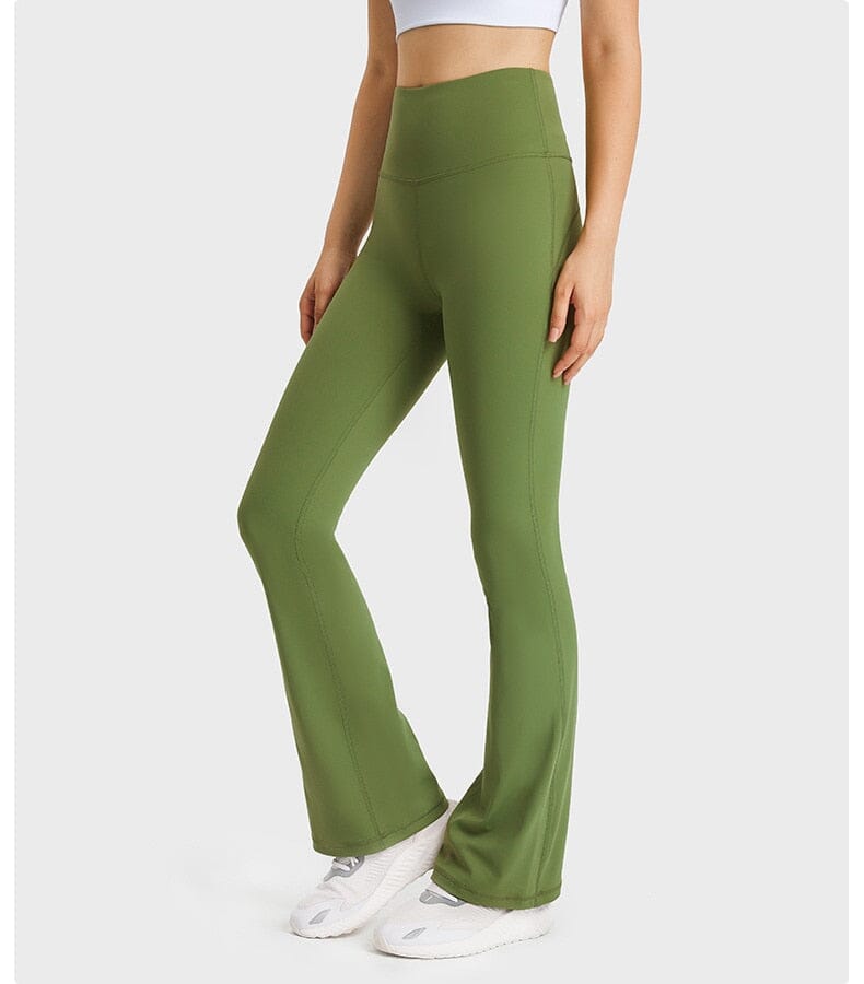 Jade Bell-bottoms Trousers Activewear Truetights Black Jade Green S 