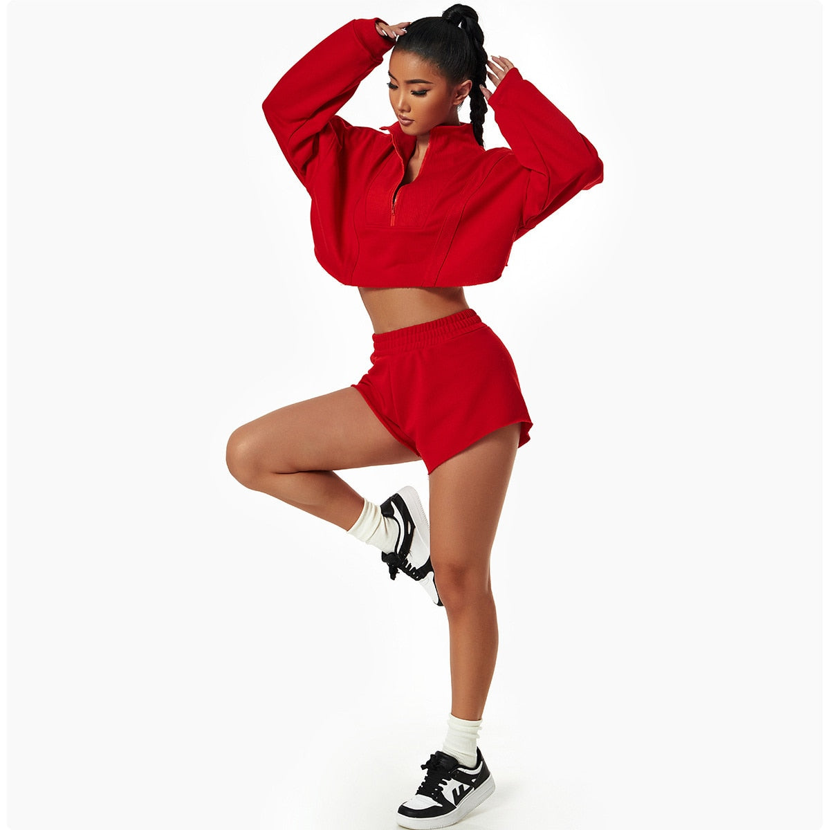 Autumn Gym Set - Shorts + Top Home Truetights Lava Red S - 8