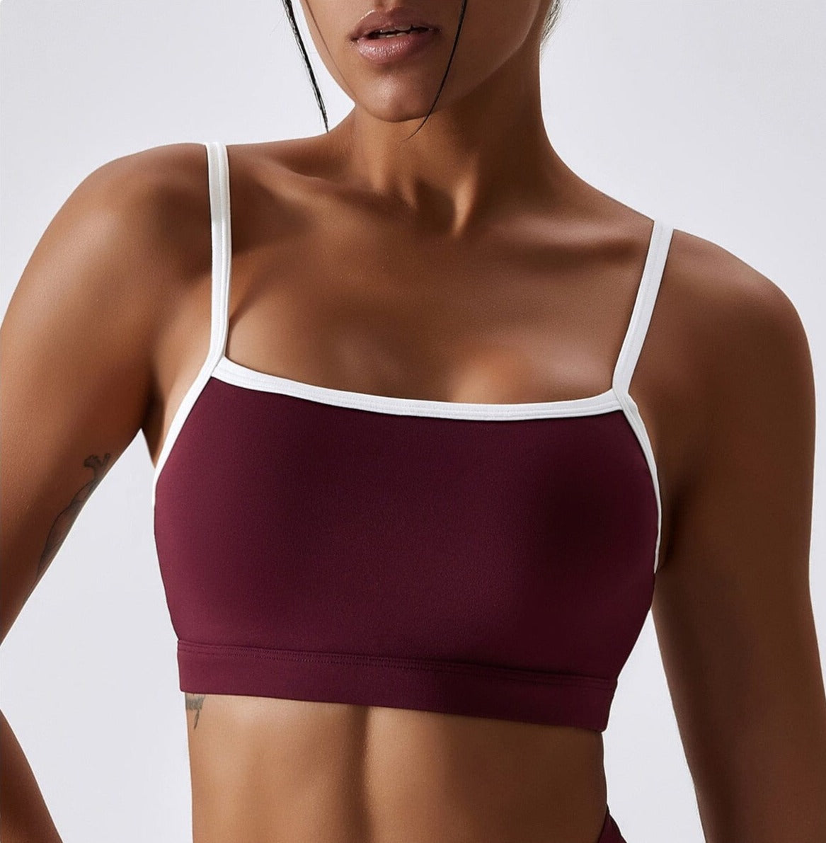 Splicing Contrast Sports Bra Home Truetights