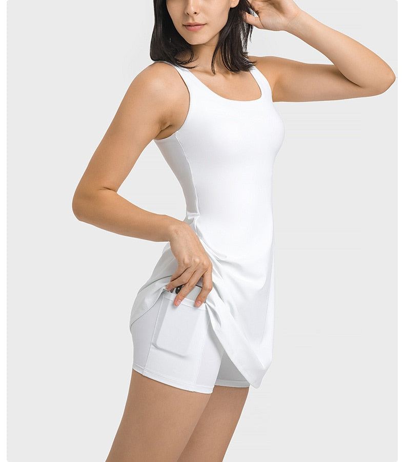 Two-Piece Illusion Tennis Sportwear Activewear Truetights White 4 