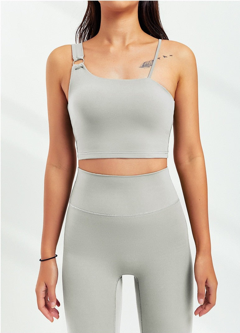 Ethical Crop Tank Top Activewear Truetights Light Grey XS