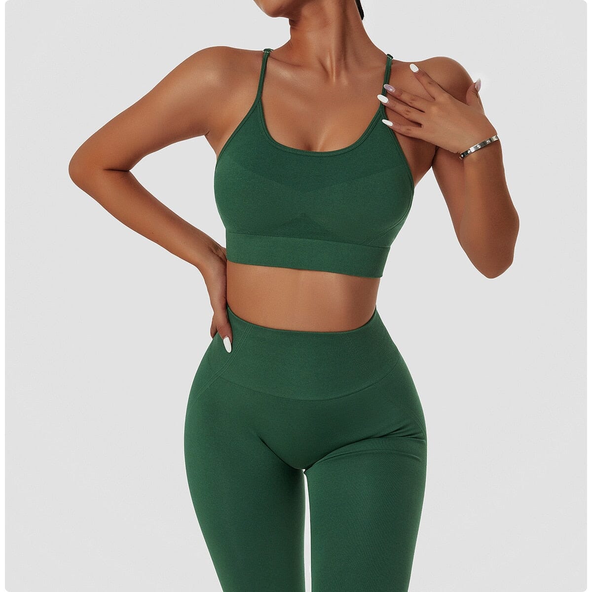 Sultry Haltered Bra Activewear Truetights Blackish Green S