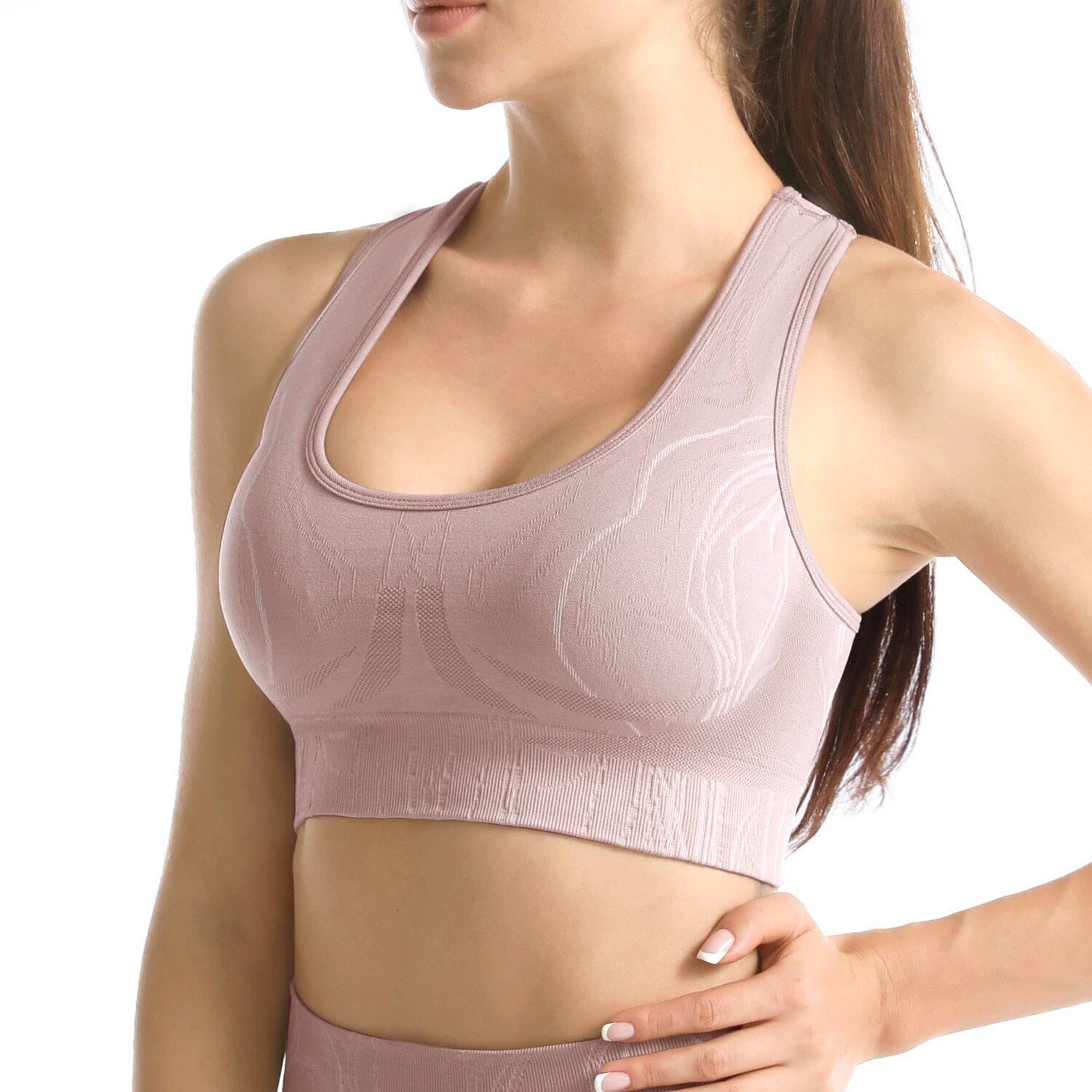 Fancy Knitted Gym Set - Shorts + Top Activewear Truetights Pink Bra S