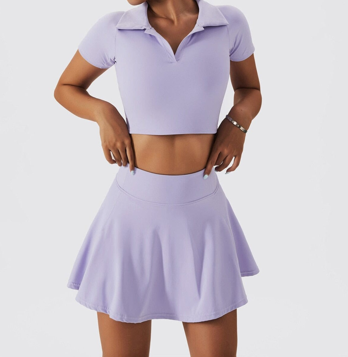 Collared Tennis Gym Set Activewear Truetights Smoked Purple S