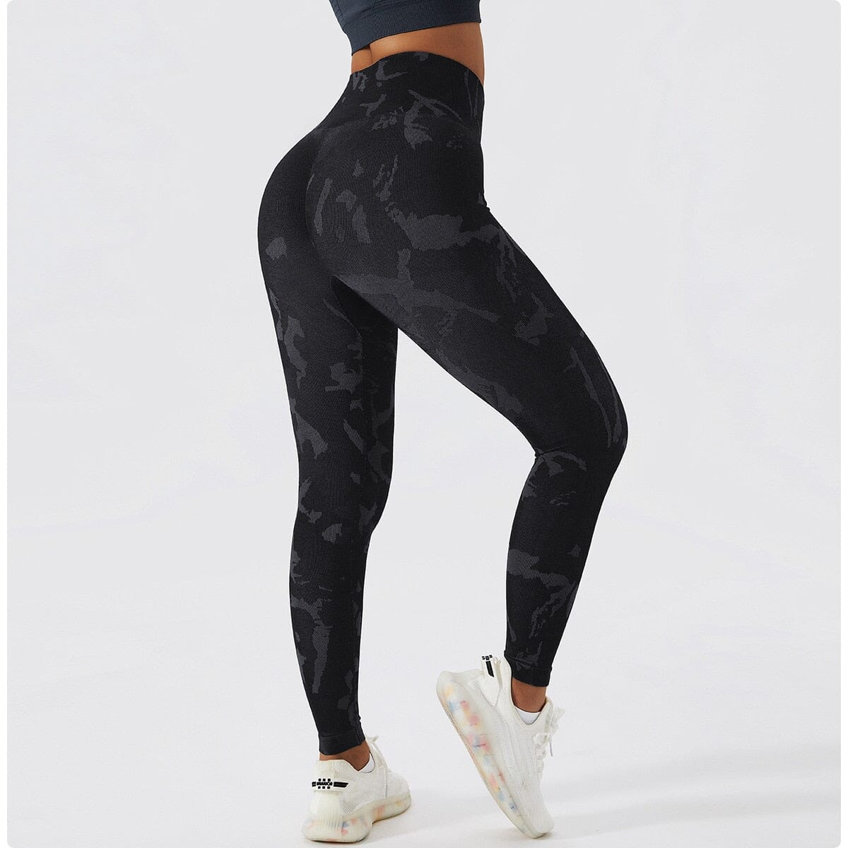 Camouflage Hip Lifting Pants Activewear Truetights Black S