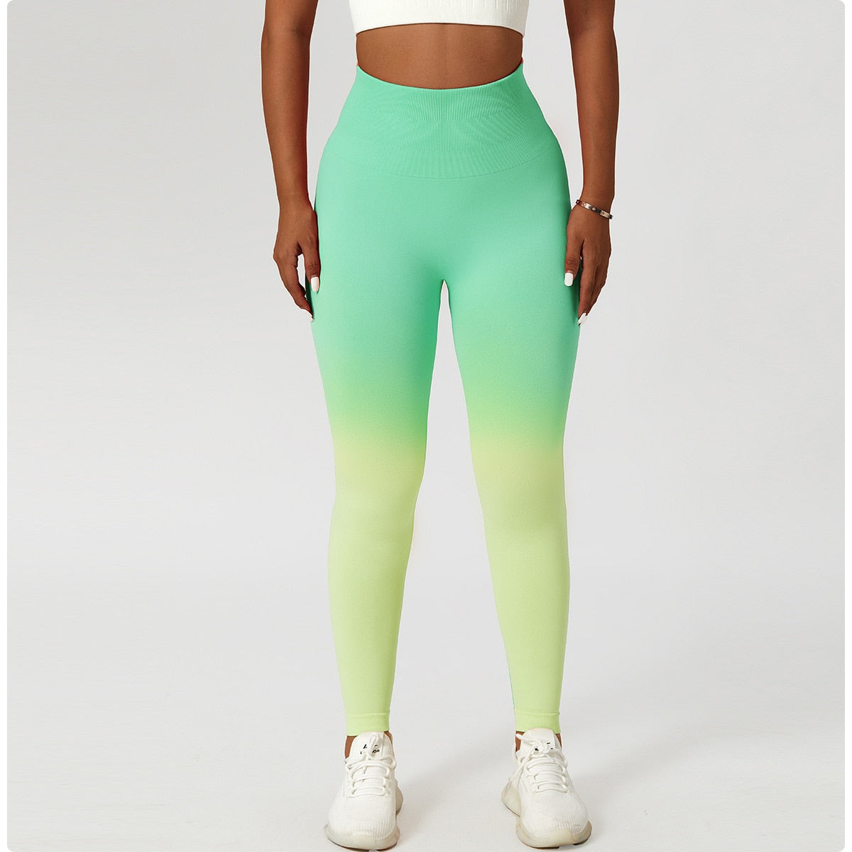 Descent Ombre Leggings Activewear Truetights Light Green Yellow S