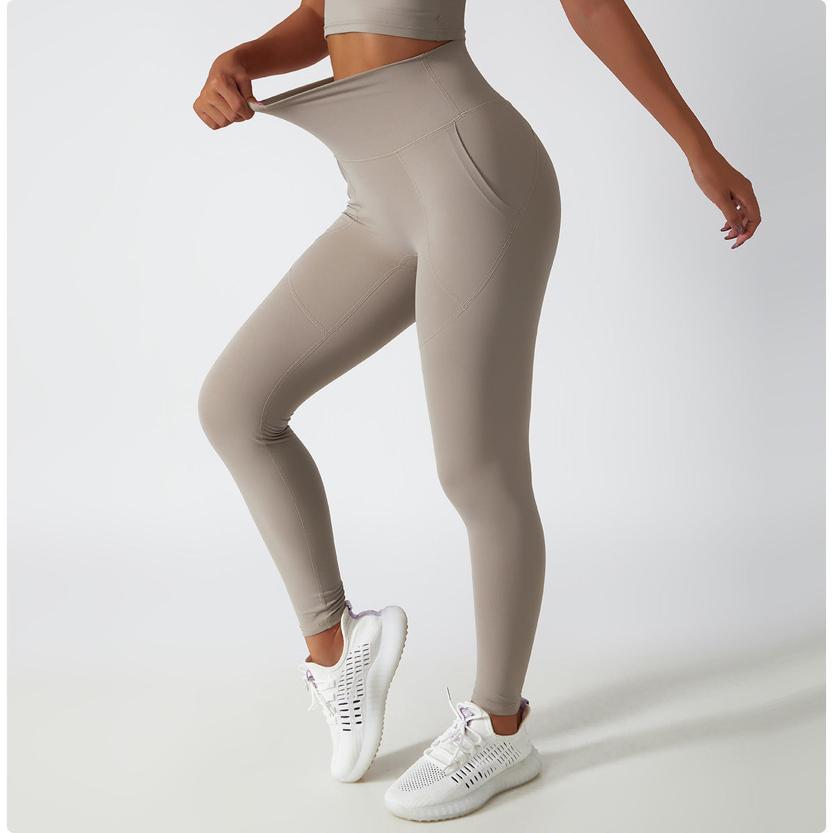 Sustainable Pocket Leggings Fitness Leggings Truetights Oat Milk S