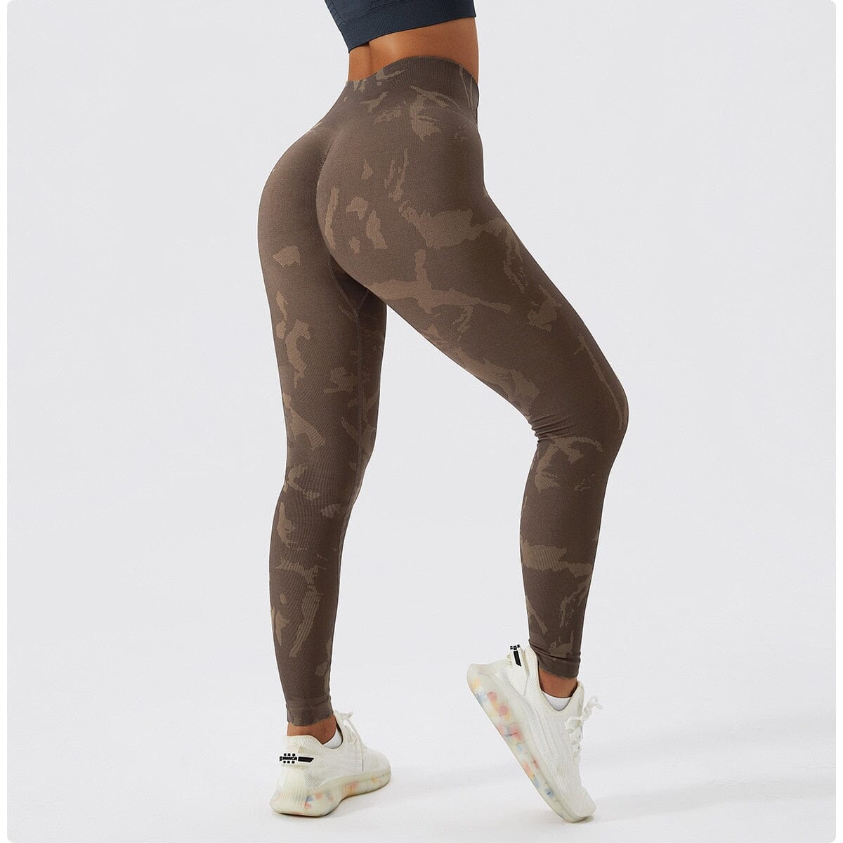 Camouflage Hip Lifting Pants Activewear Truetights Brown S
