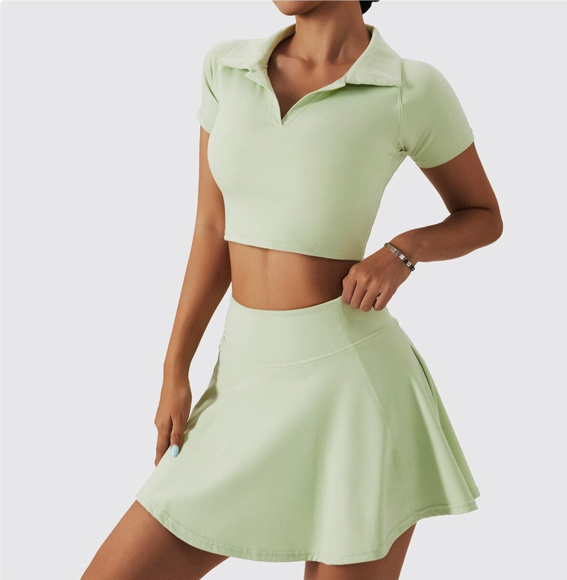 Collared Tennis Gym Set Activewear Truetights Light Green S