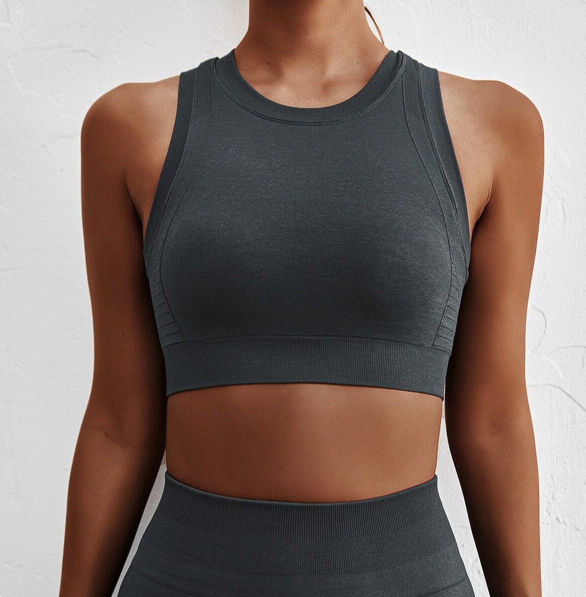 Intricate Gym Set - Shorts/Leggings + Top Activewear Truetights Dark Grey - Bra & Leggings S