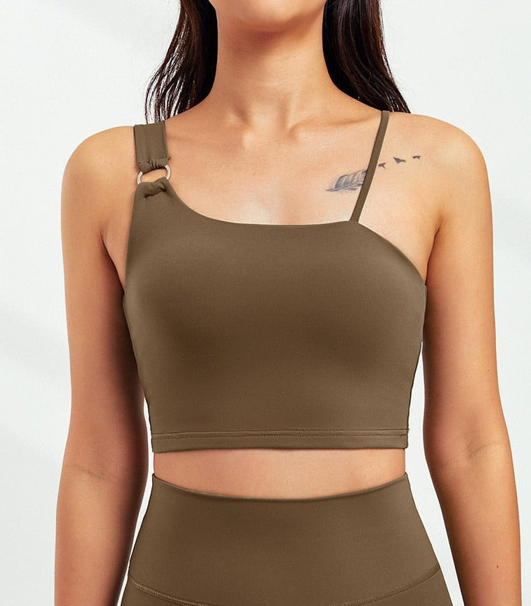 Ethical Crop Tank Top Activewear Truetights Coffee XS