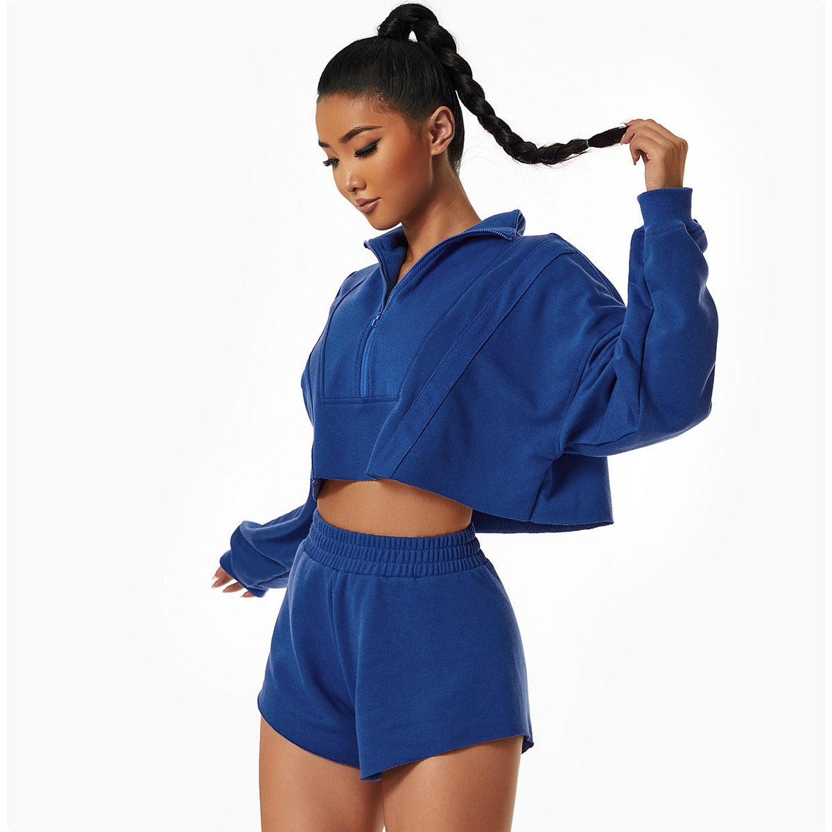 Autumn Gym Crop Top Activewear Truetights Klein Blue S - 8