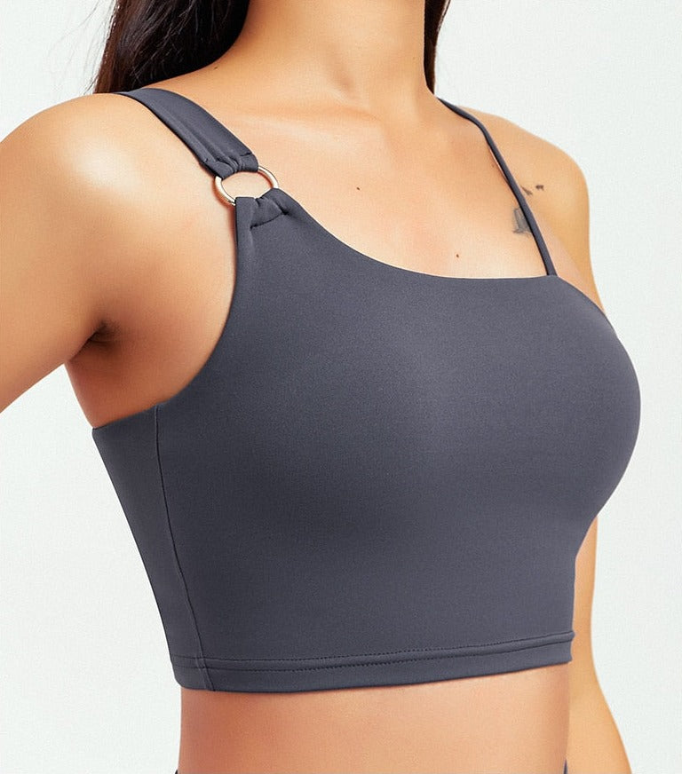 Ethical Crop Tank Top Activewear Truetights Dark Blue Gray XS