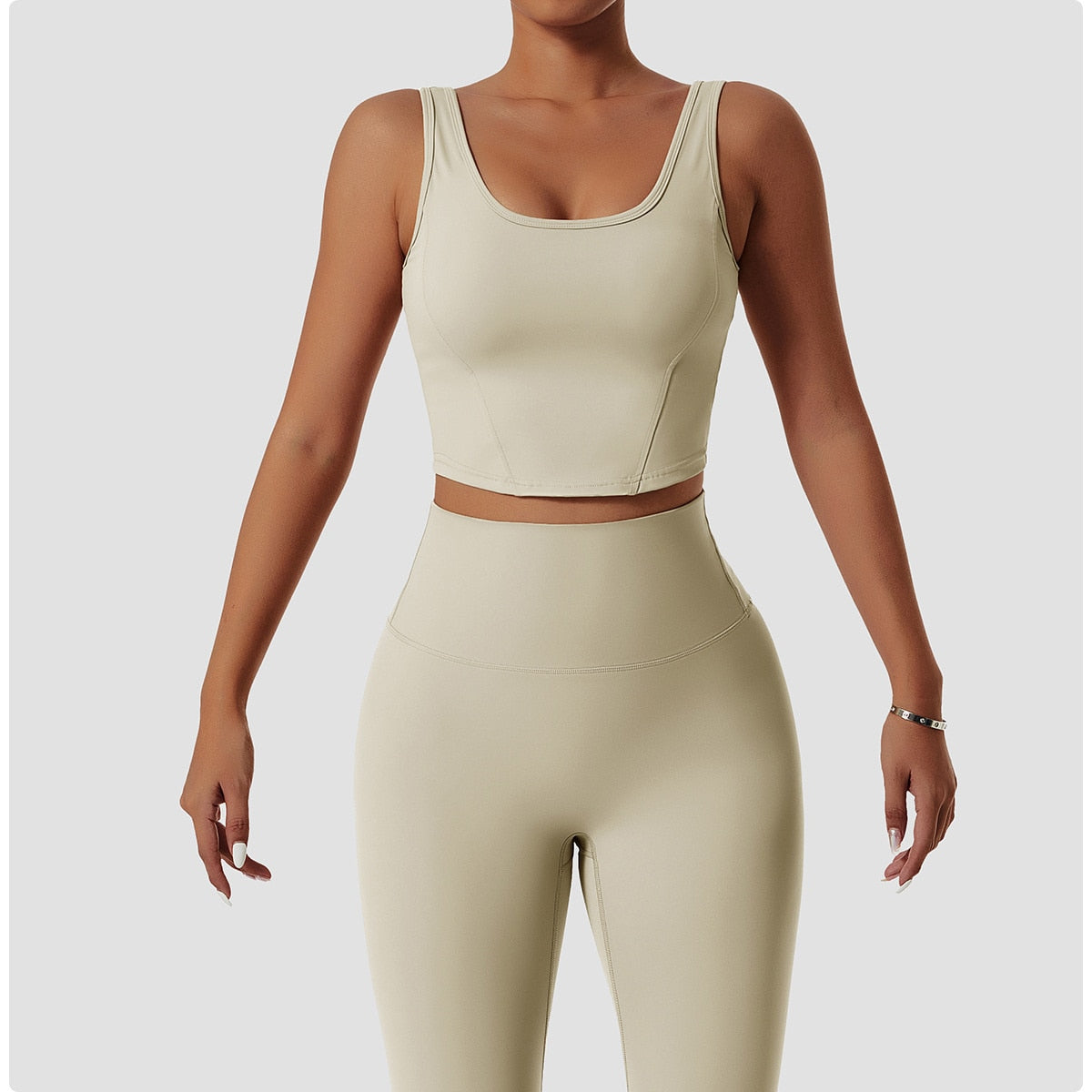 Sexy Halter Sports Bra Activewear Truetights Apricot Color S