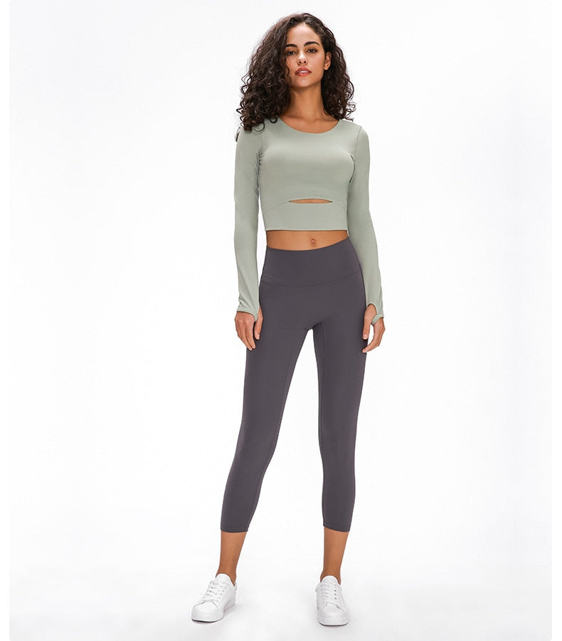 Hollow-Out Yoga Blouse Activewear Truetights 