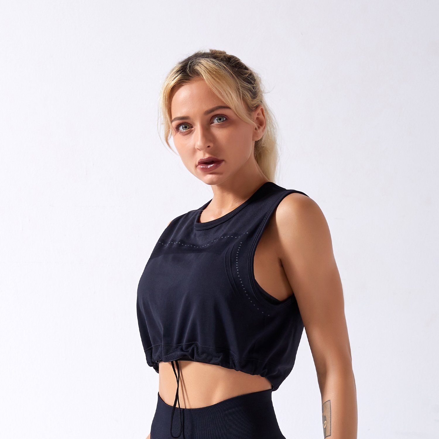 Smooth Yoga Top Fitness Top Truetights Black S