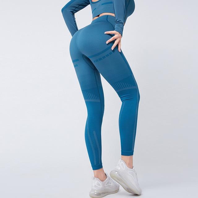 Flex Seamless Leggings Yoga Pants Truetights Blue S 