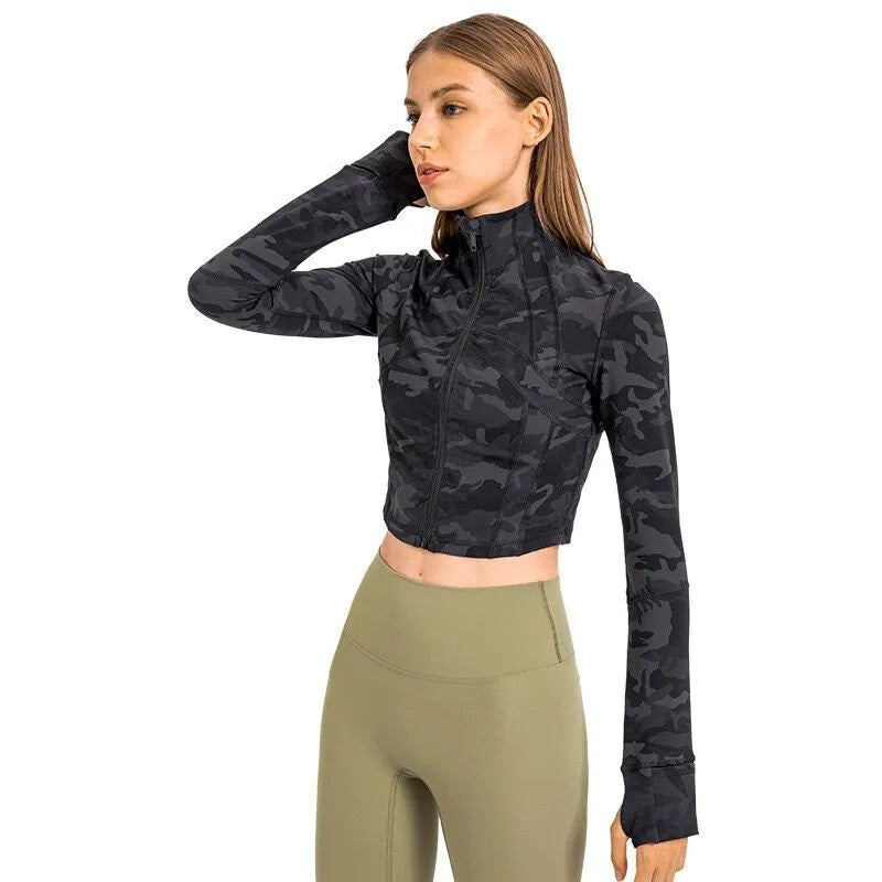 Flowline Zip-Up Cropped Jacket – Model View 20 | Starlethics Activewear