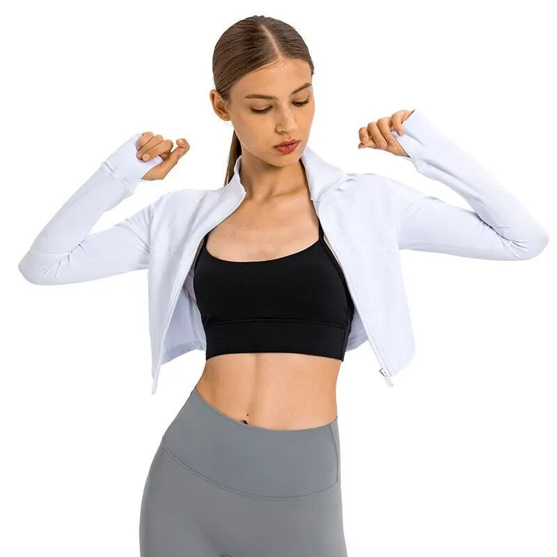 Flowline Zip-Up Cropped Jacket – Model View 14 | Starlethics Activewear
