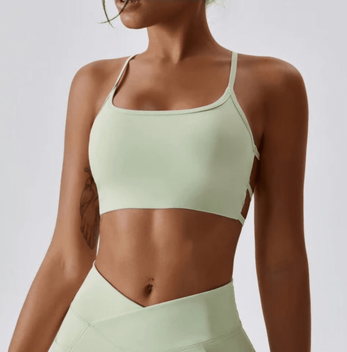 Cross-Back Halter Bra Sports Bras Starlethics Bean Green S 