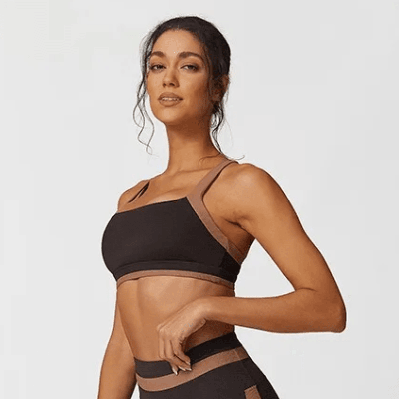 Ignite Ribbed Criss Cross Sports Bra Sports Bras Starlethics Brown S 