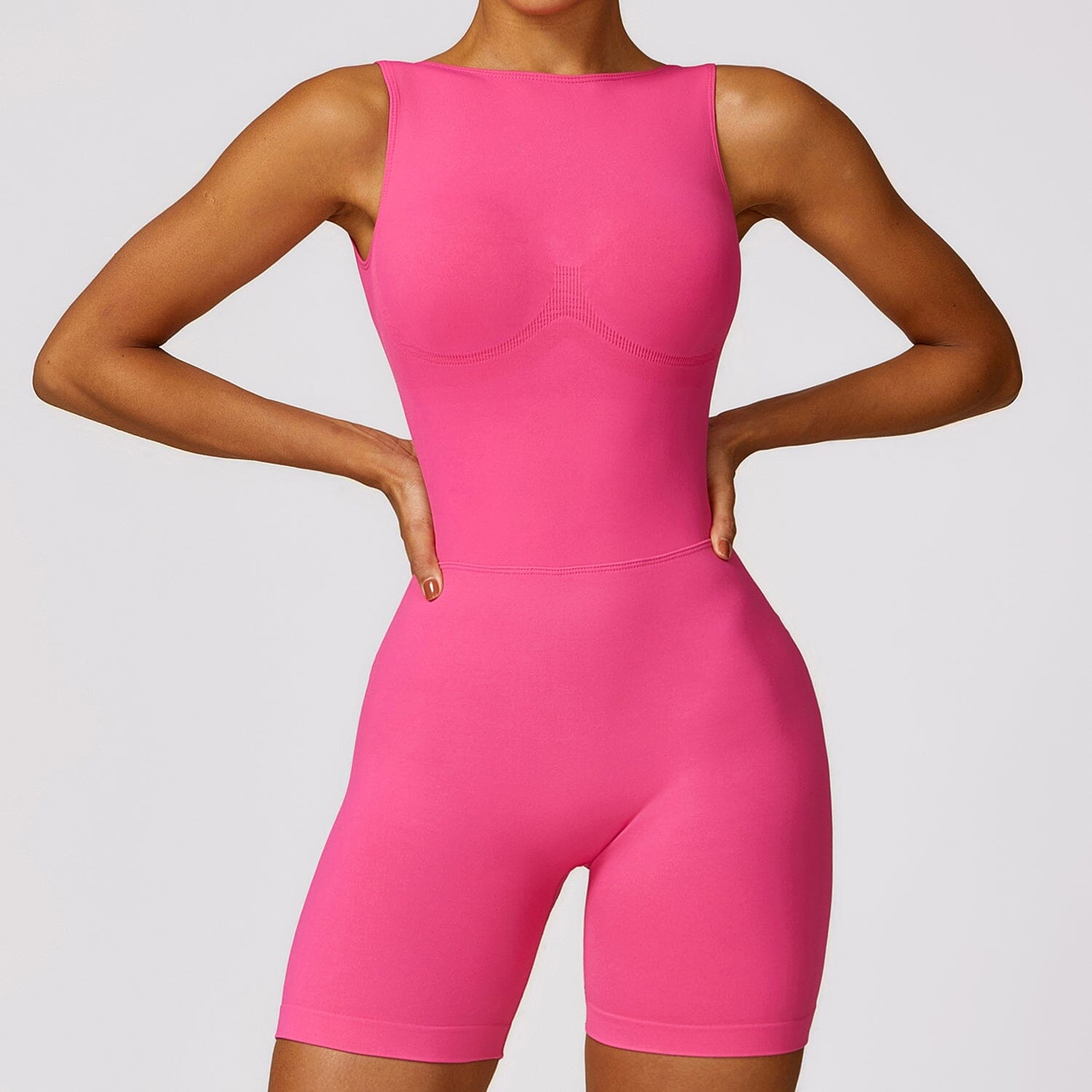 Charmed Seamless V-Back Jumpsuit Jumpsuit Starlethics Rose Red S 