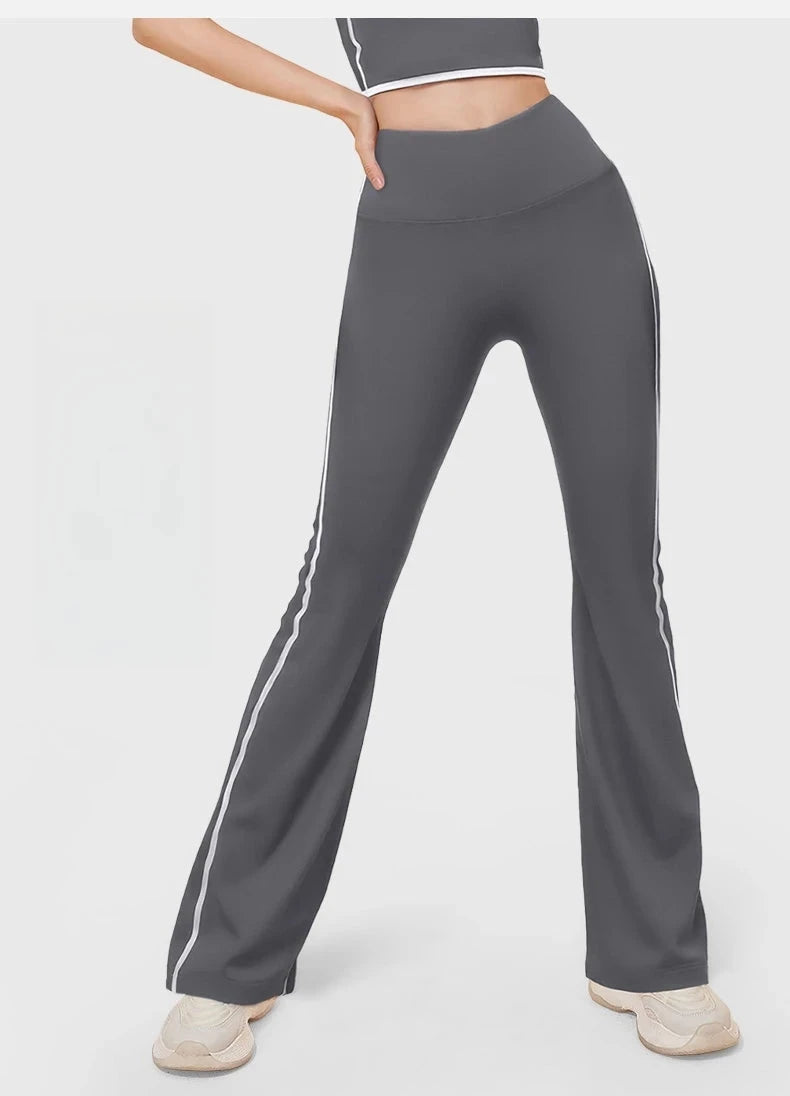 Power Stripe Active Set - Flared Pants Starlethics Sea Rock Grey S 