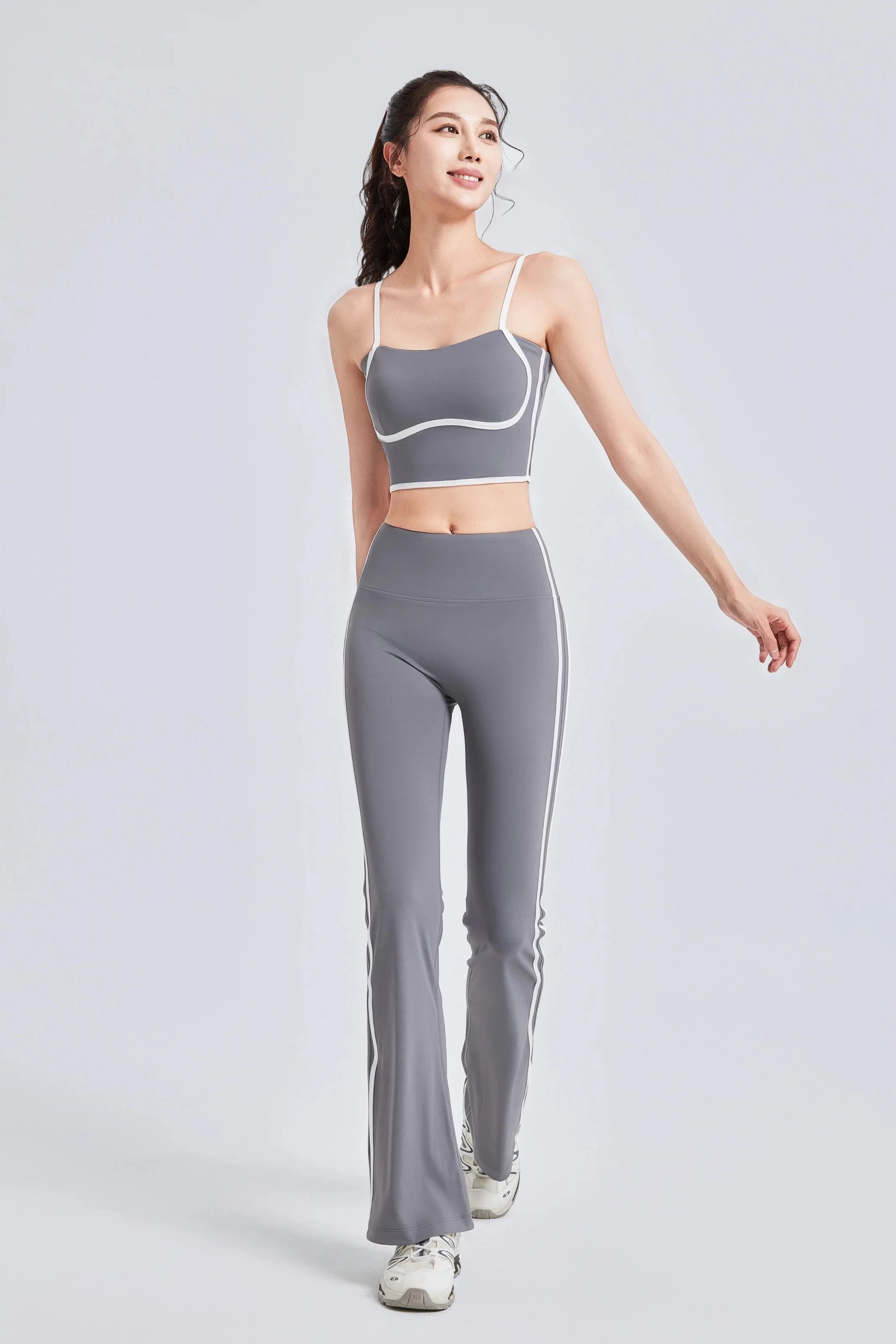 Power Stripe Active Set - Flared Highwaist Pants Starlethics 