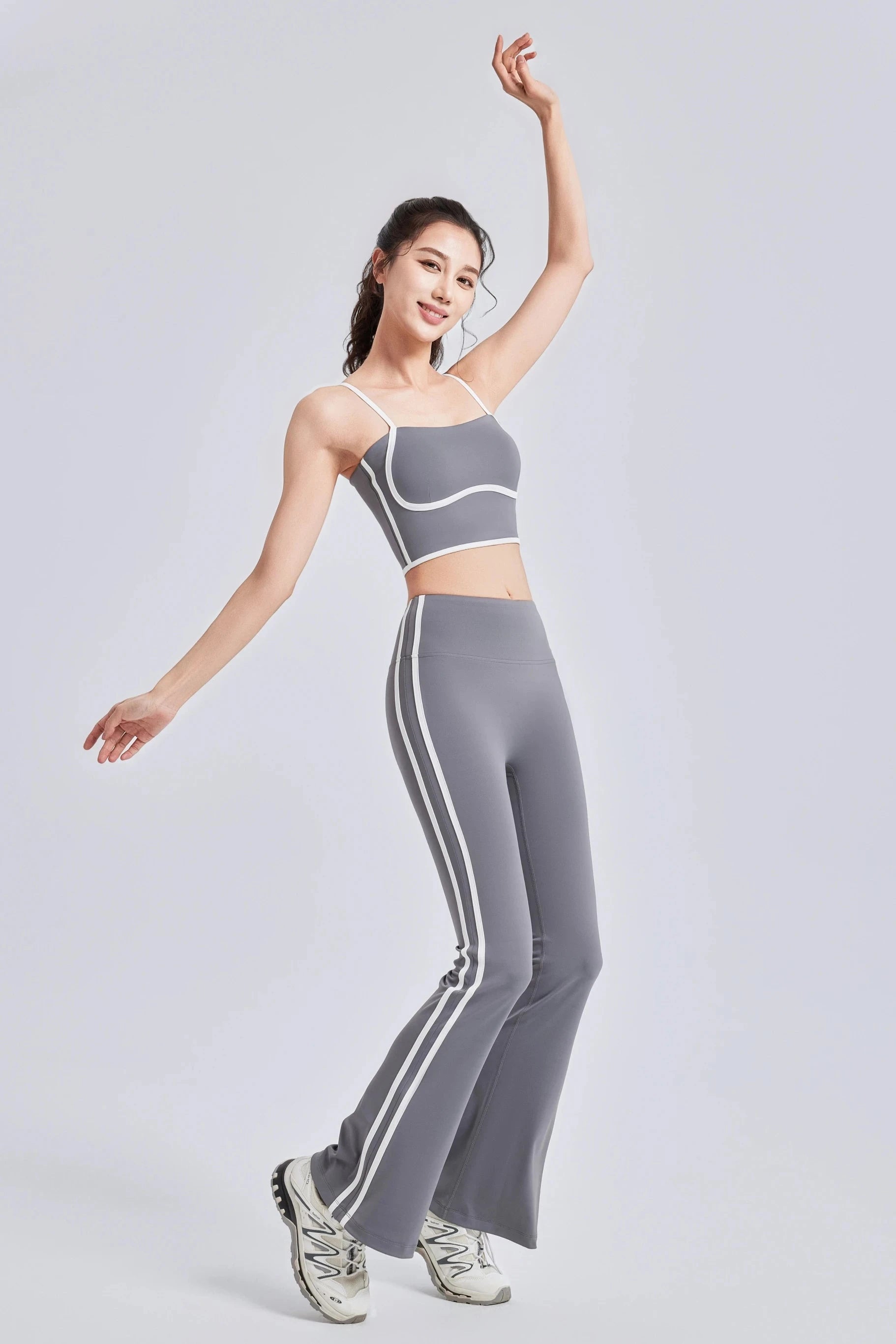 Power Stripe Active Set - Flared Highwaist Pants Starlethics 