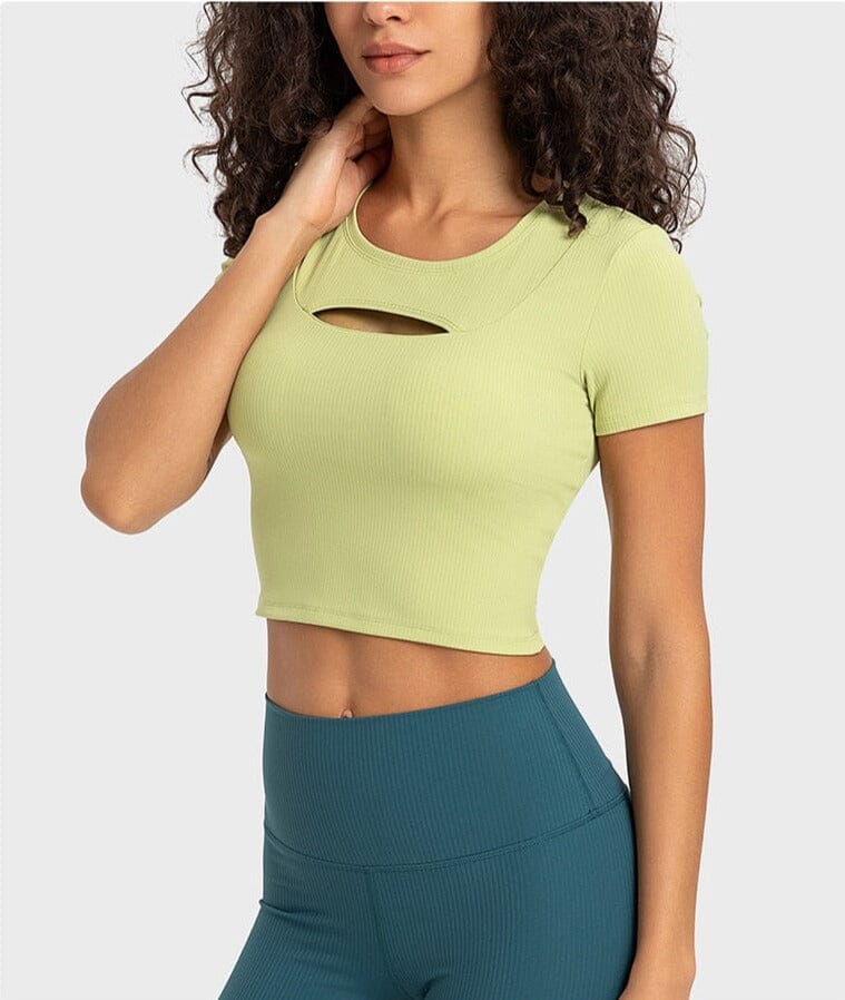 SleekFit Hollow Crop Top Top Starlethics Lily Green XS 