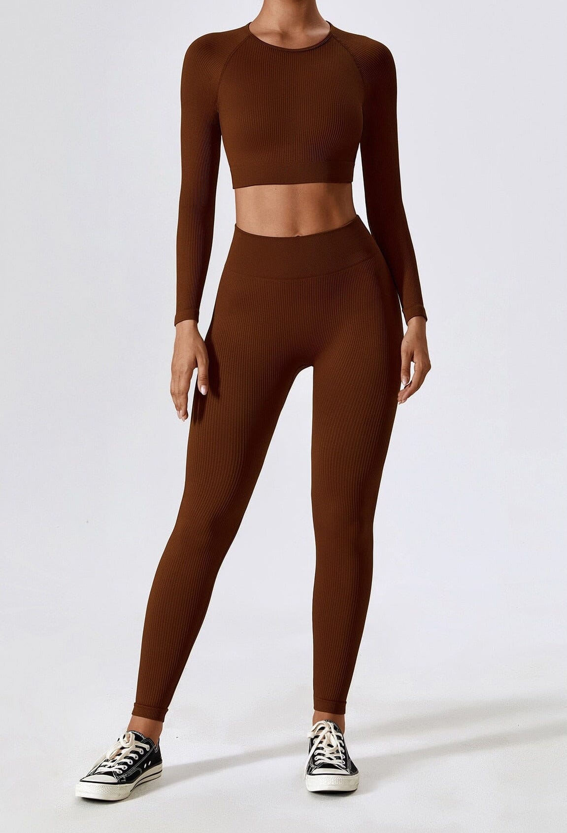 Grove Seamless Shirt Set - Leggings + Top Sets Starlethics Coffee S 