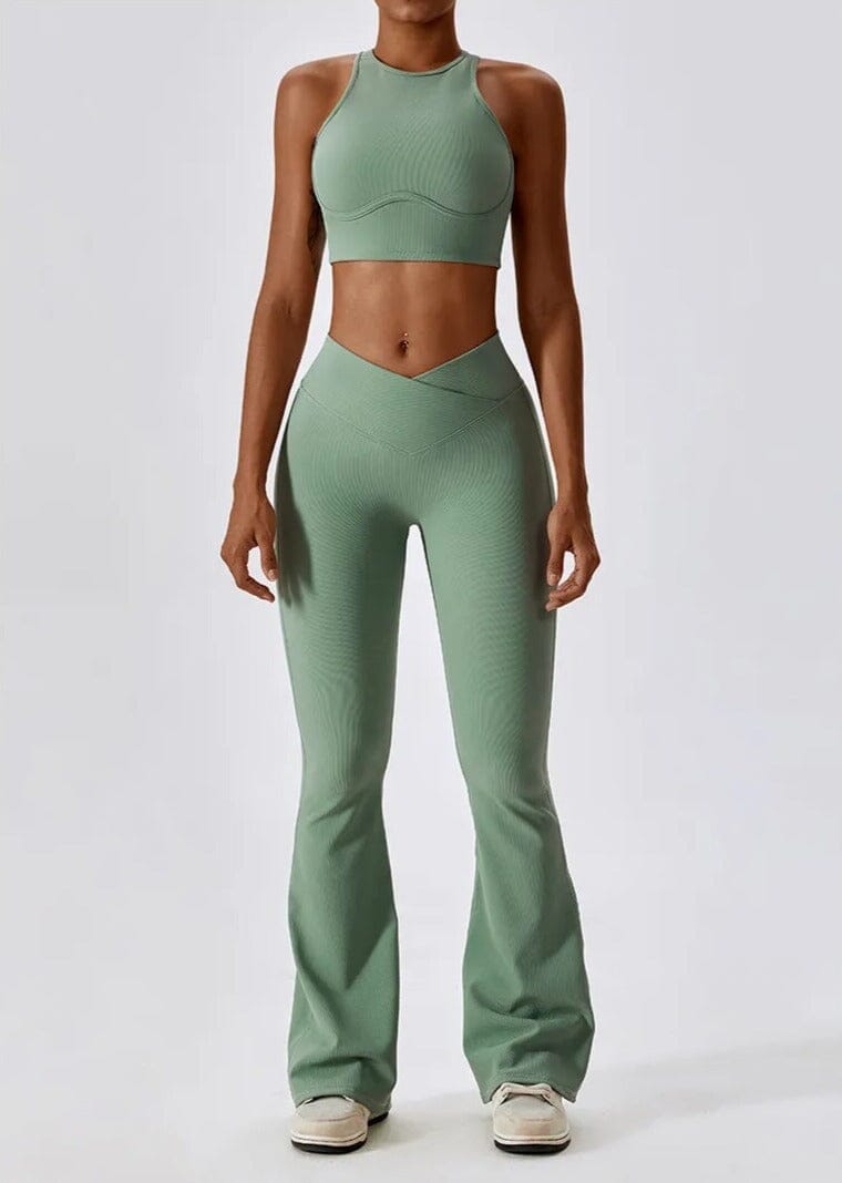 Soulmate Racerback Flared Set - Leggings + Top Sets Starlethics Green S 