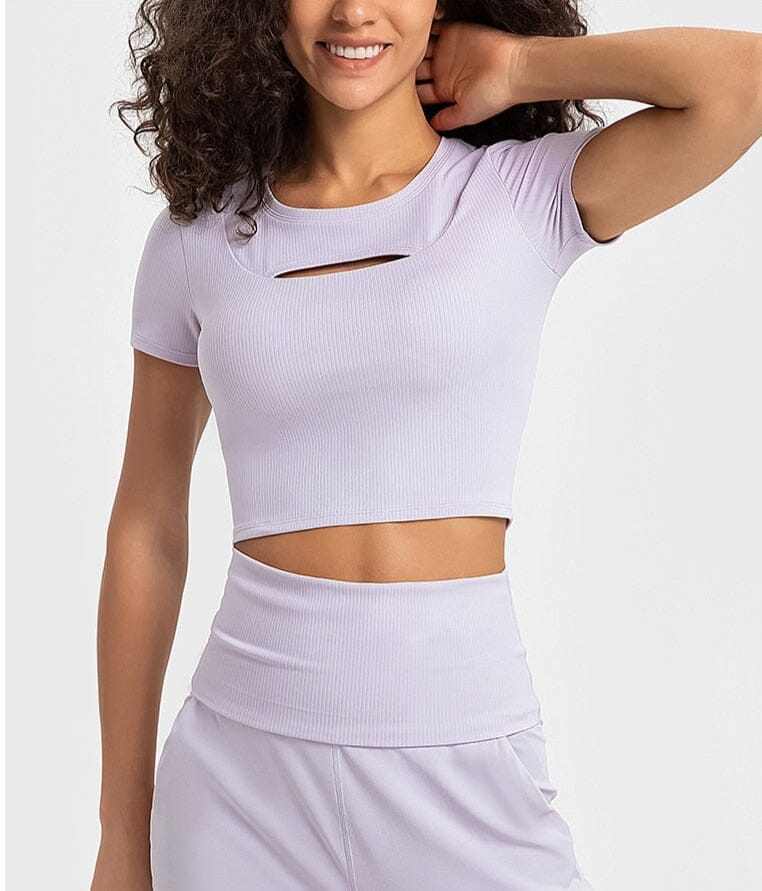 SleekFit Hollow Crop Top Top Starlethics Light Lilac XS 