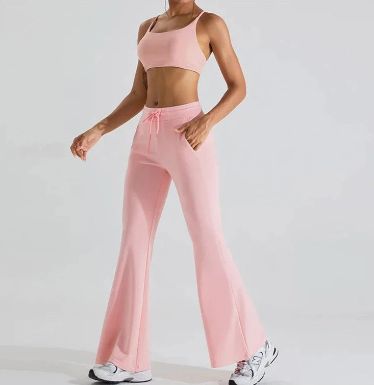 Vibe Drawstring Flare Pants Leggings Starlethics 