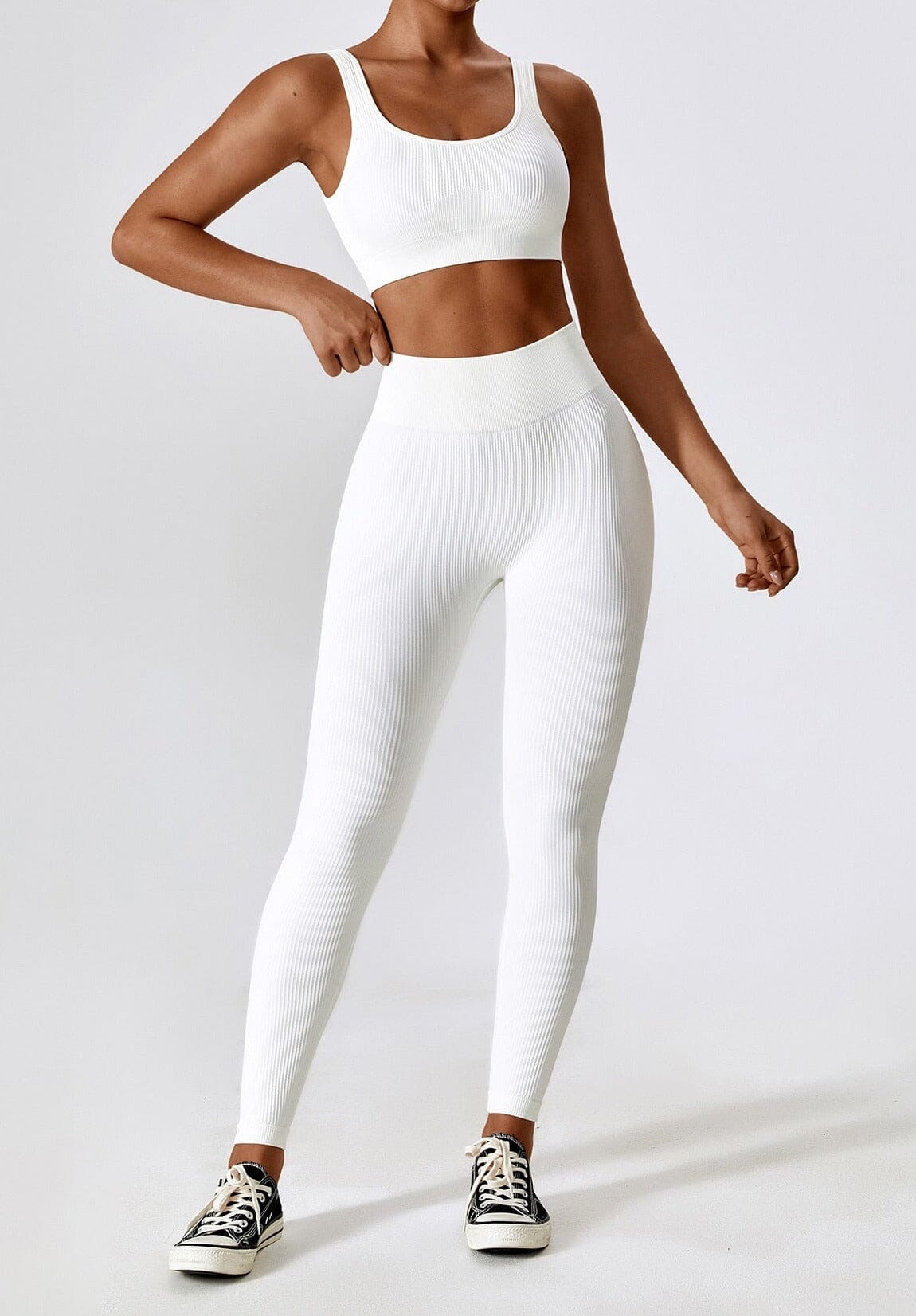 Grove Seamless Bra Set - Leggings + Top Sets Starlethics Off White S 