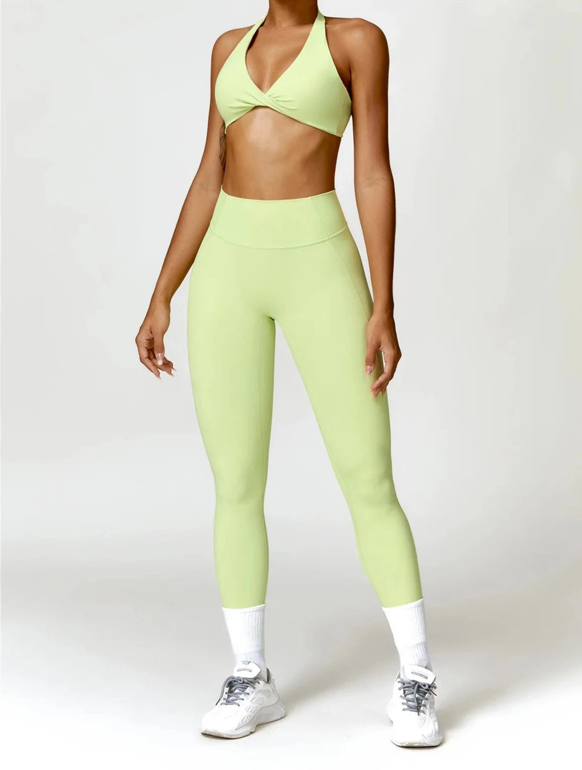 Glam Flow Yoga Set - Leggings + Top Sets Starlethics Yellow Green S 