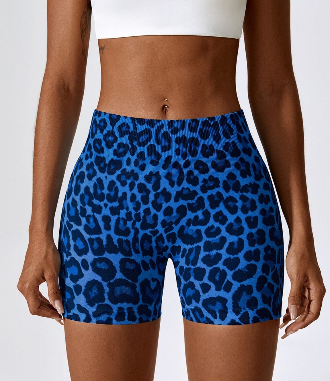 Ease Printed Seamless Shorts Shorts Starlethics Leopard Blue S 
