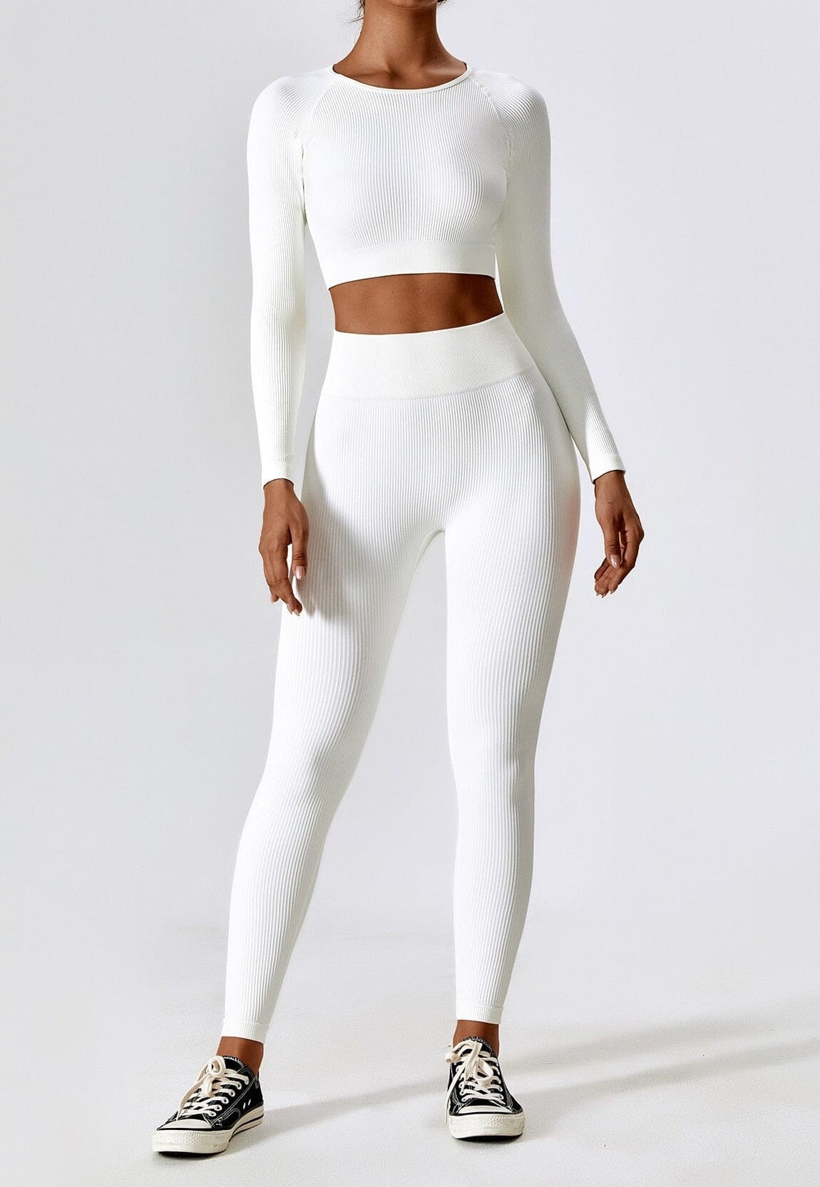 Grove Seamless Shirt Set - Leggings + Top Sets Starlethics Off White S 