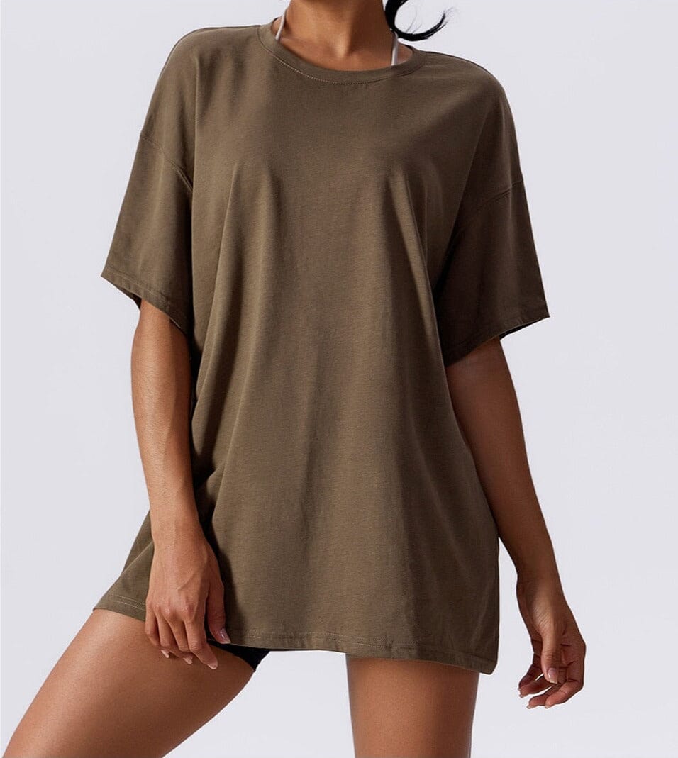 Breeze Flow Yoga Tee Top Starlethics Brown S 