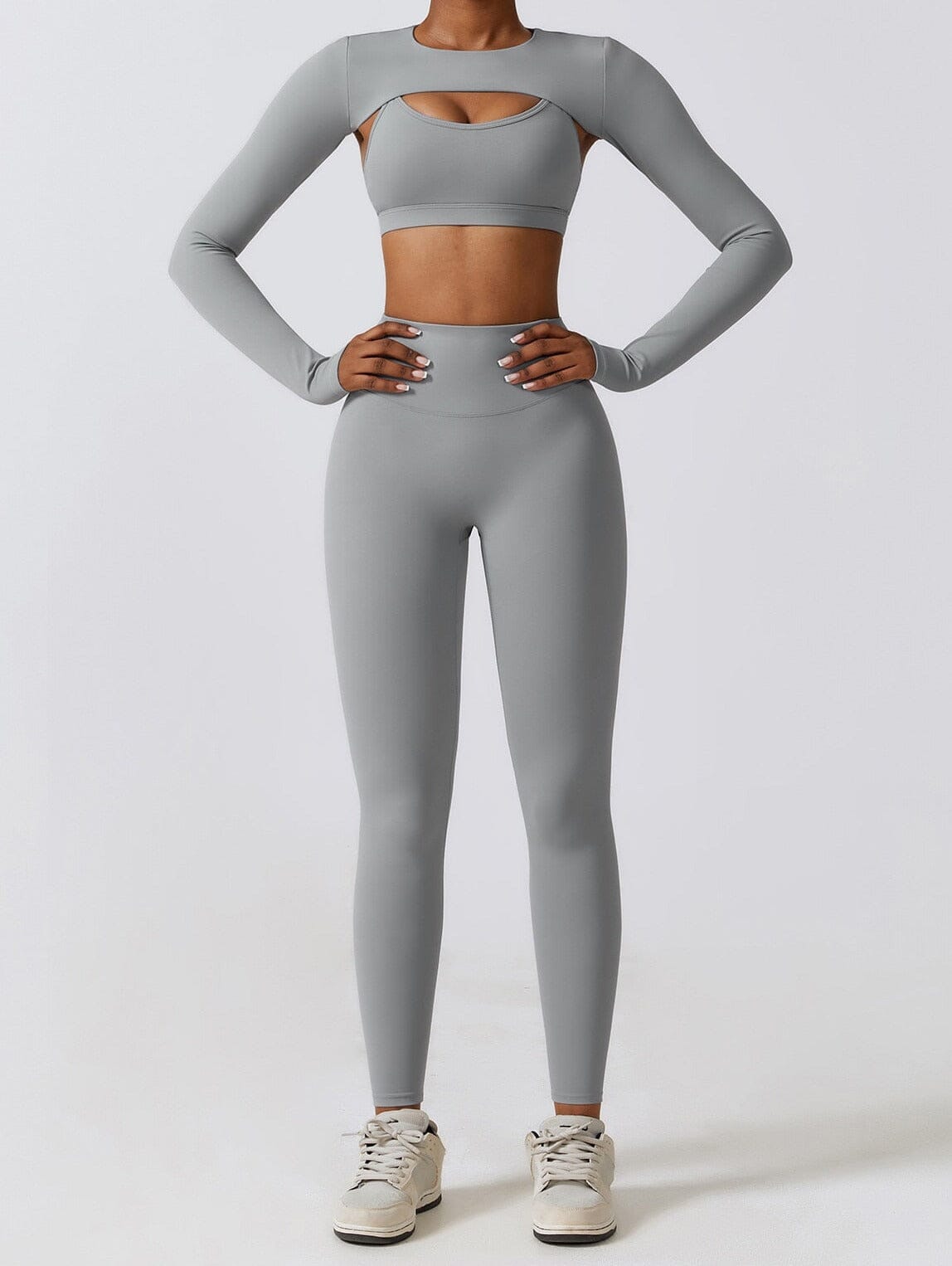 Prestige Three-Piece Overall Set - Leggings + Top Sets Starlethics Grey S 