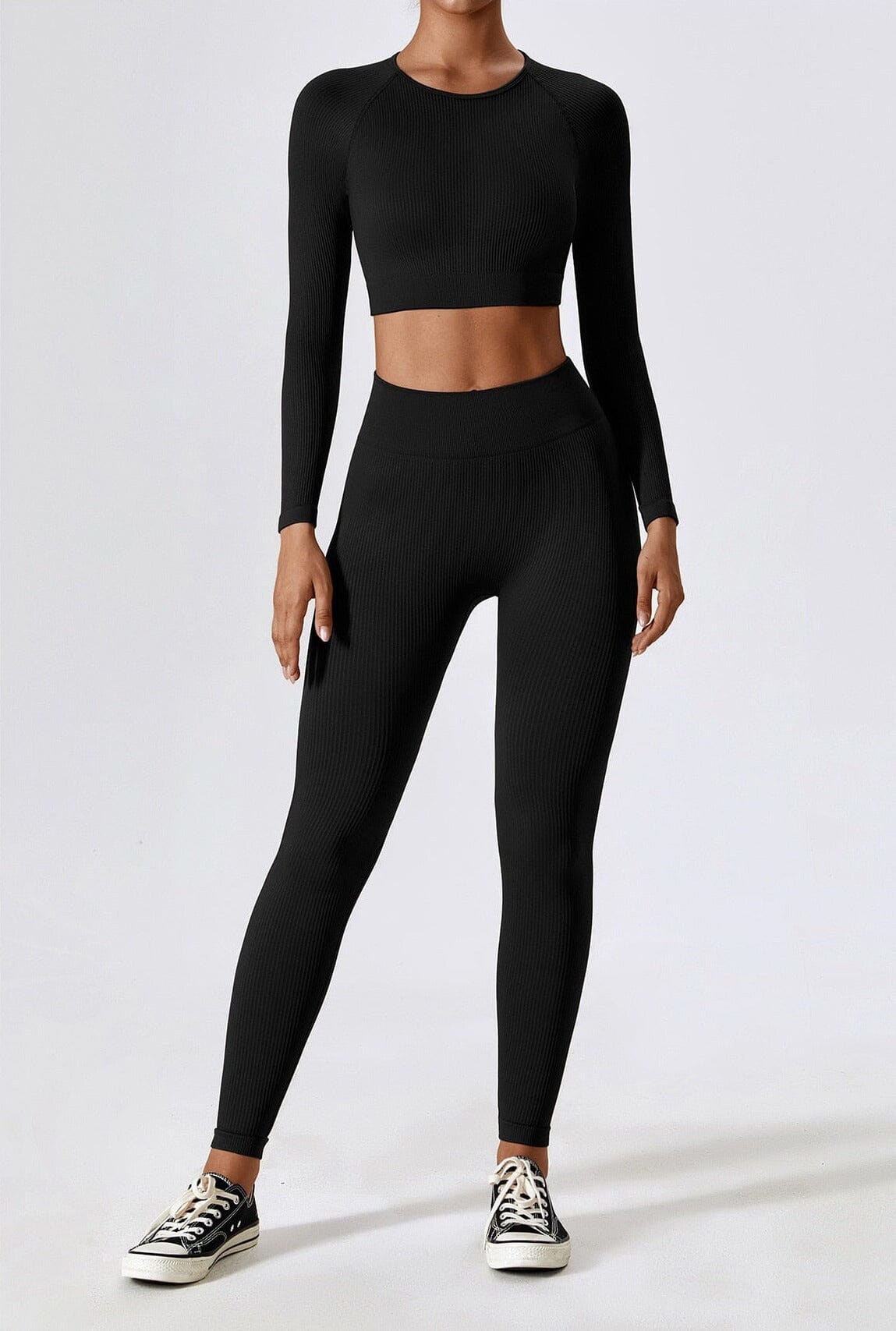 Grove Seamless Shirt Set - Leggings + Top Sets Starlethics Black S 