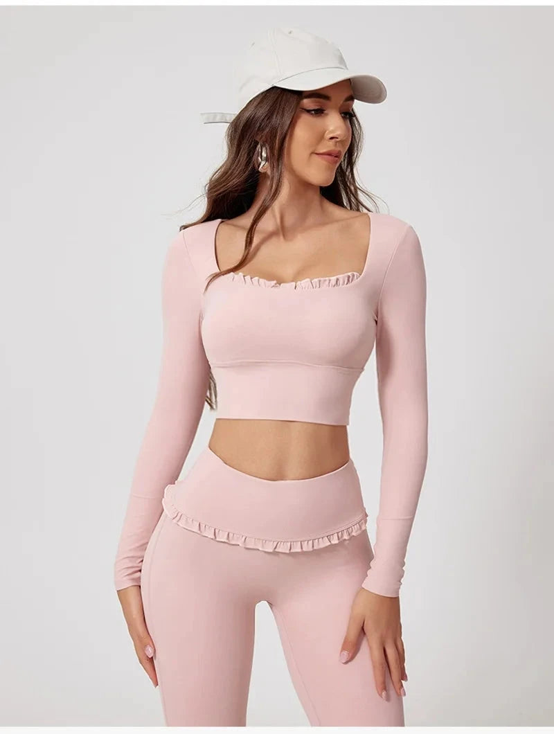 Frill Fit Long Sleeve Top Top Starlethics Sea Shell Powder S 