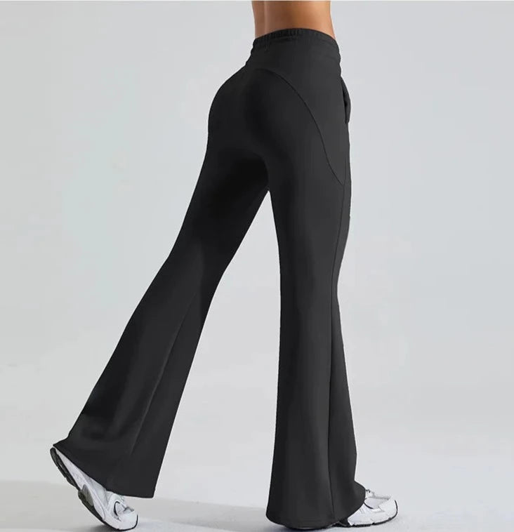 Vibe Drawstring Flare Pants Leggings Starlethics Black S 