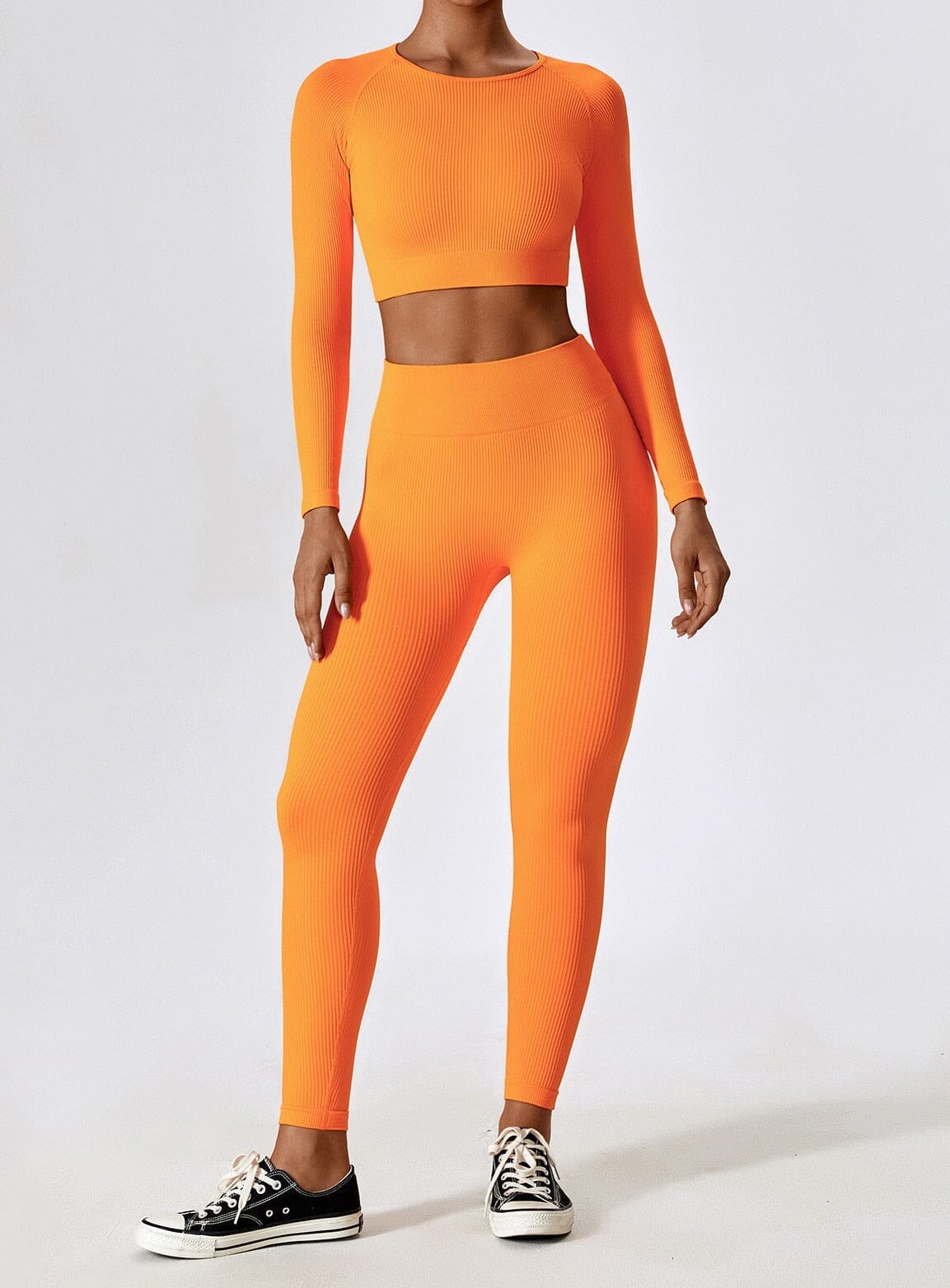 Grove Seamless Shirt Set - Leggings + Top Sets Starlethics Orange S 
