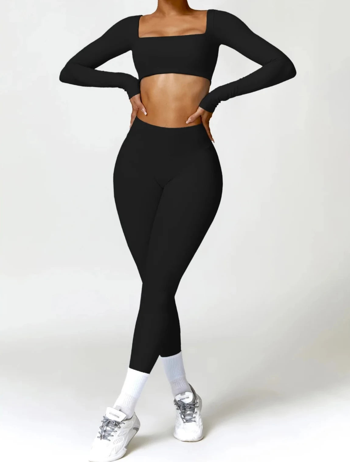 Winter Flex Performance Shirt Set - Leggings + Top Sets Starlethics Black S 