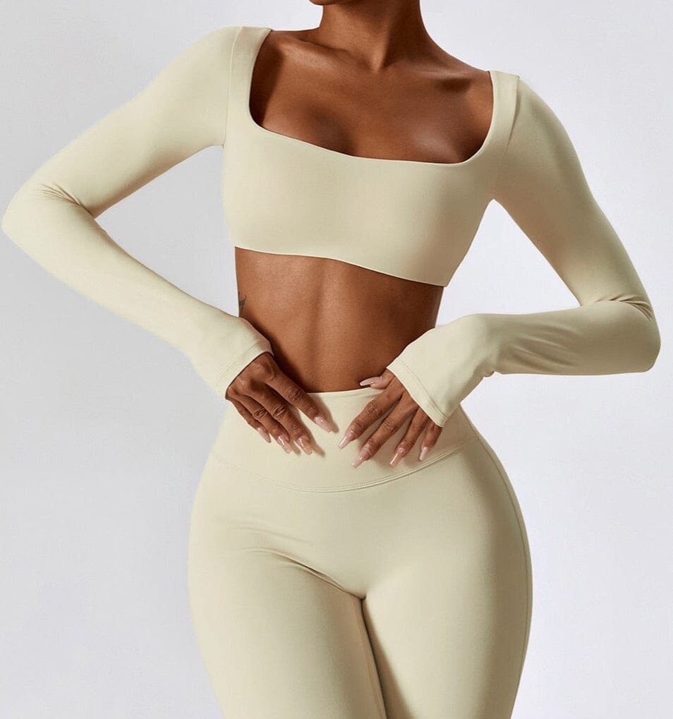 Venture Long Sleeve Crop Top Top Starlethics Apricot S 