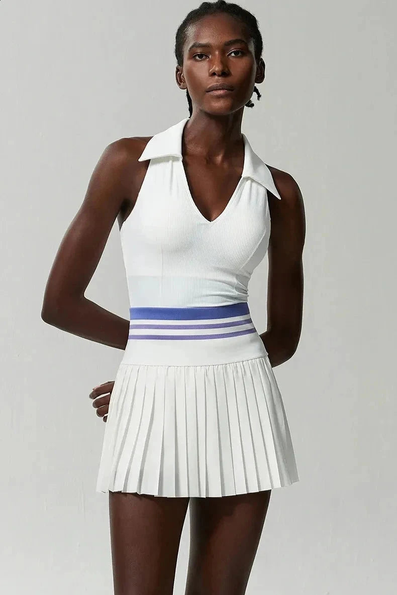 Regal V-Neck Tennis Skirt Skirt Starlethics White S 