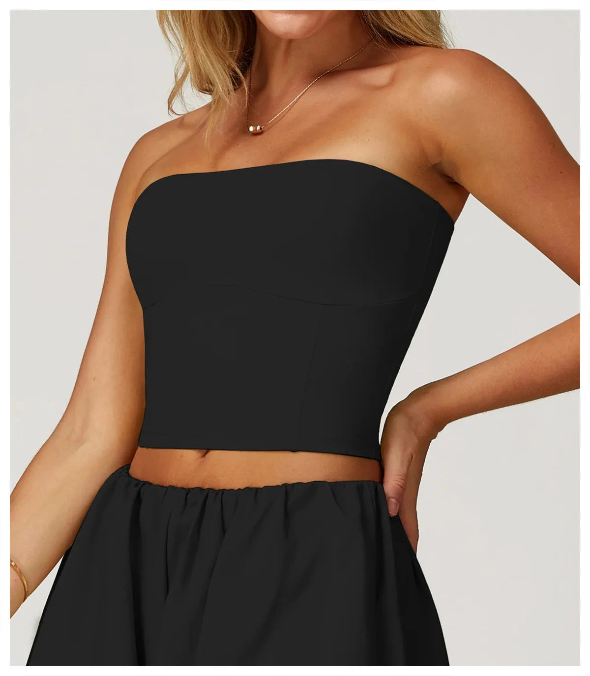 AeroSculpt Strapless Crop Top Top Starlethics Advanced Black S 