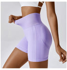 36.0Frauen Shorts Nahtlose Sport Shorts Radfahren Jogging Fitness Hohe Taille Push-Up Gym Shorts Leggings Yoga Kleidung Starlethics Purple M 