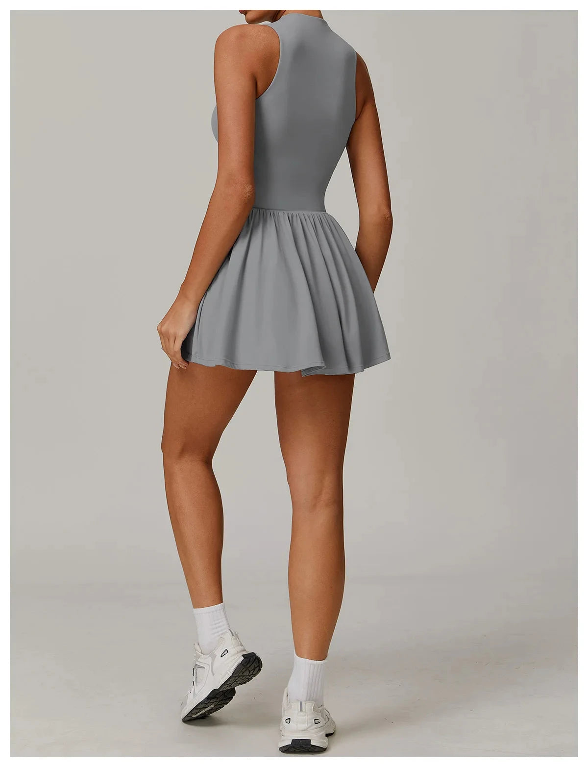 Cut Line Zipper Bodysuit Dress Jumpsuit Starlethics 